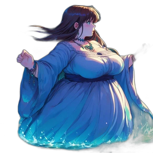 dress, creature, concept art, fantasy art, watercolor, anime, underwater, neon lights transparent PNG cut-out