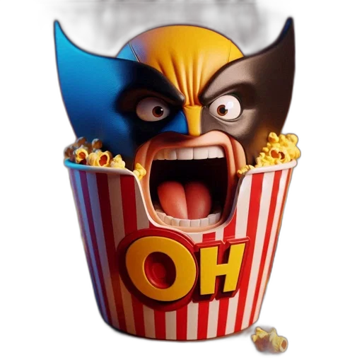 3d render, animated, character, mouth, wide, open, revealing, sharp transparent PNG cut-out