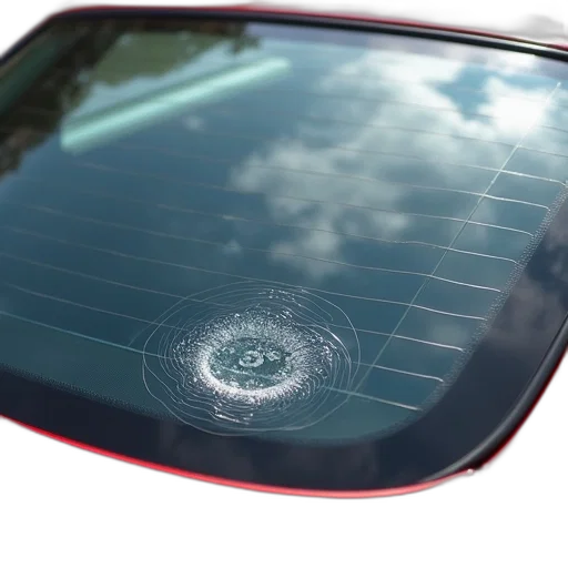 car, close-up, red, rear, window, circular, smudge, glass transparent PNG cut-out