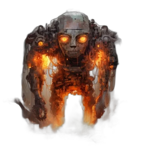 robot, face, mask, creature, concept art, fantasy art, pixel art, comic book art transparent PNG cut-out