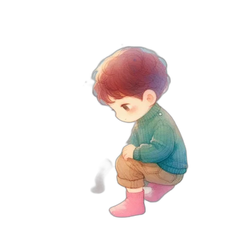 creature, jacket, watercolor, pixel art, concept art, oil painting, fog, pastel transparent PNG cut-out