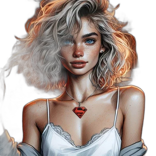jewelry, hair, face, dress, fantasy art, comic book art, photorealistic, concept art transparent PNG cut-out