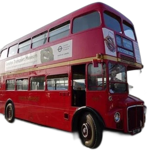 red, double-decker, bus, london, transport, museum, logo, side transparent PNG cut-out