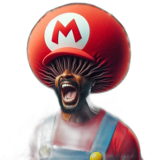 hat, mask, hair, creature, concept art, photorealistic, 3d render, pixel art transparent PNG cut-out