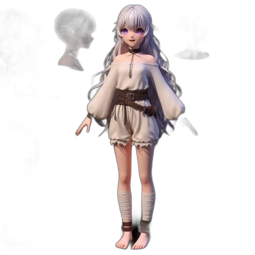 dress, creature, staff, concept art, fantasy art, 3d render, pixel art, pastel transparent PNG cut-out