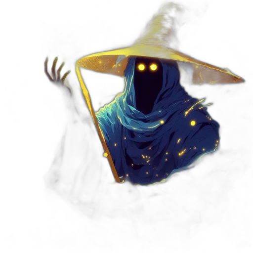 mask, staff, hat, sword, concept art, fantasy art, pixel art, watercolor transparent PNG cut-out