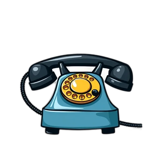 3d render, concept art, pixel art, stylized, illustration, classic, telephone, blue transparent PNG cut-out