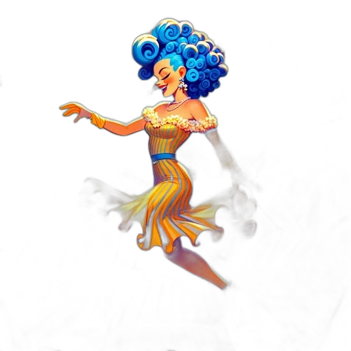 staff, concept art, pixel art, fantasy art, 3d render, woman, blue, hair transparent PNG cut-out