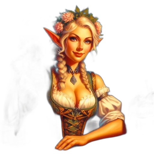 staff, dress, jewelry, fantasy art, concept art, pixel art, photorealistic, female transparent PNG cut-out