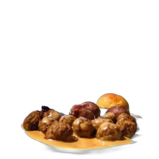 food, animal, crown, photorealistic, 3d render, concept art, plate, meatballs transparent PNG cut-out