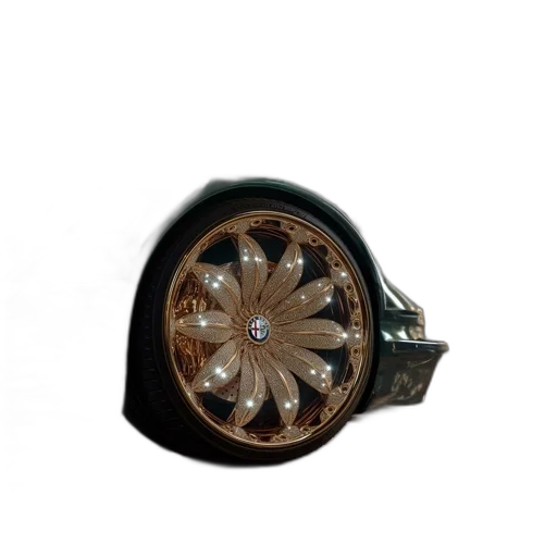 jewelry, umbrella, crown, weapon, 3d render, photorealistic, luxurious, car transparent PNG cut-out