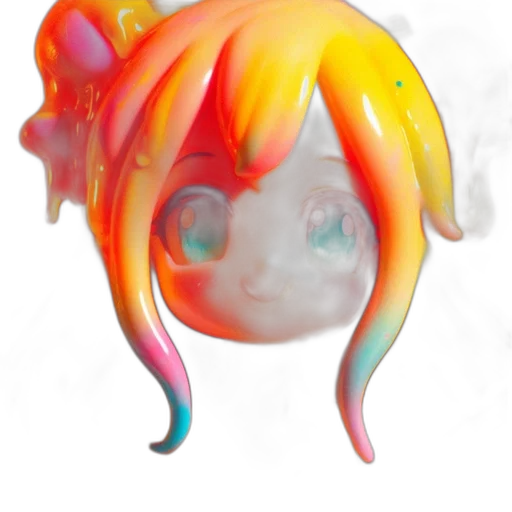 mask, hair, creature, face, 3d render, anime, watercolor, concept art transparent PNG cut-out