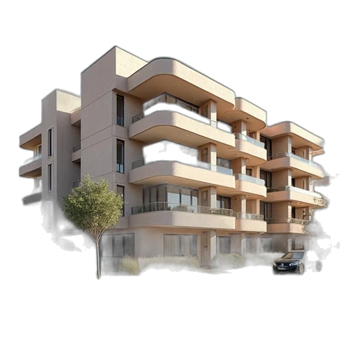 building, 3d render, photorealistic, concept art transparent PNG cut-out