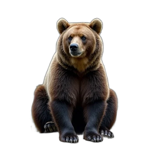 animal, creature, face, photorealistic, 3d render, concept art, grizzly, bear transparent PNG cut-out