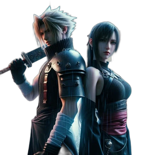 concept art, fantasy art, 3d render, two, animated, characters, one, male transparent PNG cut-out