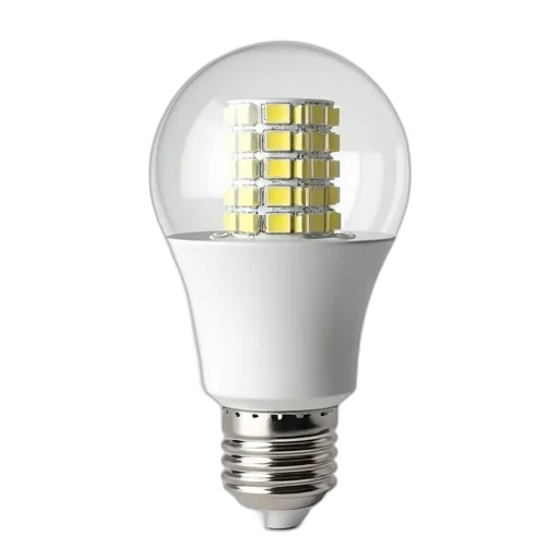 3d render, photorealistic, close-up, image, white, led, light, bulb transparent PNG cut-out