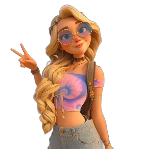 staff, dress, 3d render, cartoon, concept art, fantasy art, pastel, animated transparent PNG cut-out