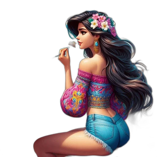 dress, jewelry, fantasy art, cartoon, concept art, photorealistic, colorful, pastel transparent PNG cut-out