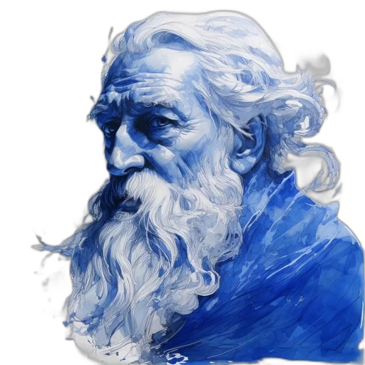 face, dragon, fantasy art, watercolor, concept art, photorealistic, blue, elderly transparent PNG cut-out