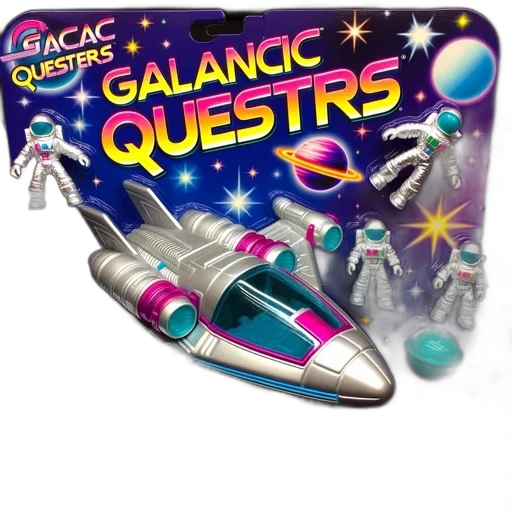 outer space, toy, package, advertises, galactic, quests, showing, large transparent PNG cut-out