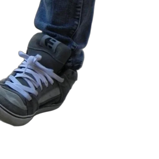 shoes, 3d render, photorealistic, person, wearing, black, white, sneakers transparent PNG cut-out