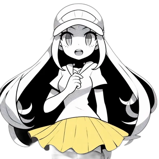 hat, staff, dress, hair, pixel art, anime, cartoon, concept art transparent PNG cut-out
