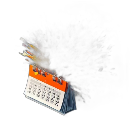 weapon, 3d render, exploded, calendar, bursts, into, kaleidoscopic, colors transparent PNG cut-out
