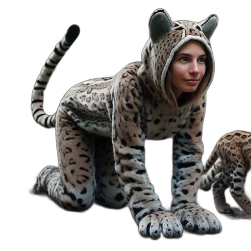 animal, creature, concept art, 3d render, photorealistic, fantasy art, woman, spotted transparent PNG cut-out