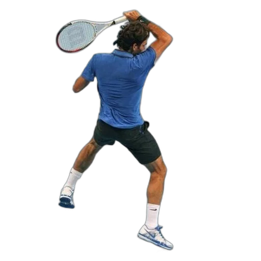 staff, photorealistic, 3d render, tennis, player, blue, shirt, black transparent PNG cut-out