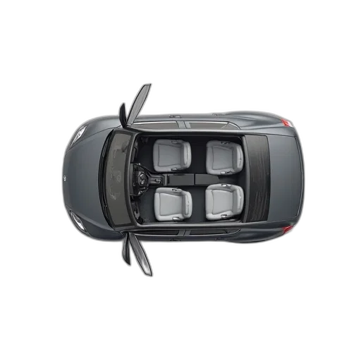 car, 3d render, top, view transparent PNG cut-out