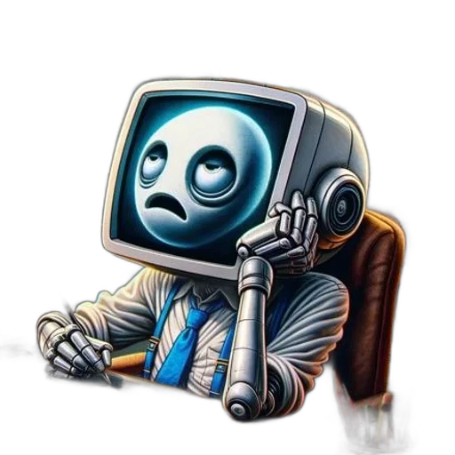 robot, mask, staff, face, comic book art, cyberpunk, concept art, pixel art transparent PNG cut-out