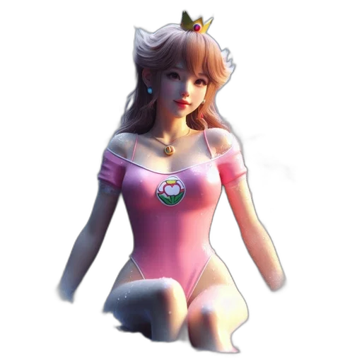 dress, staff, crown, robot, 3d render, concept art, fantasy art, vaporwave transparent PNG cut-out