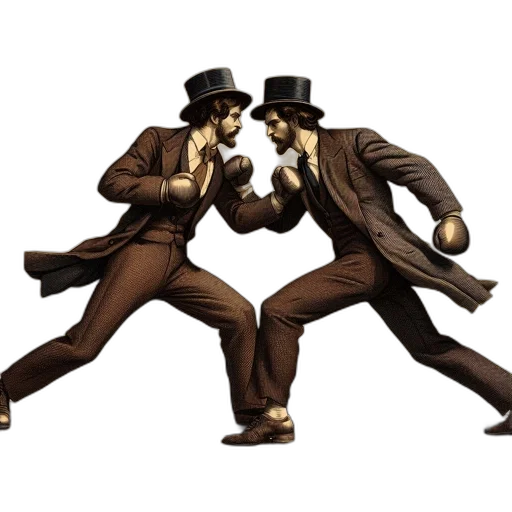 concept art, two, well-dressed, men, earlier, era, possibly, late transparent PNG cut-out