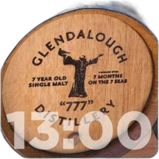 furniture, wooden, barrel, label, glendalough, distillery, year, old transparent PNG cut-out