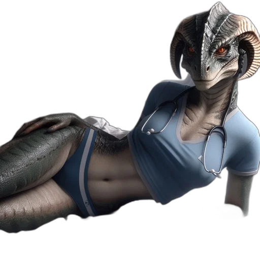 creature, staff, 3d render, concept art, fantasy art, photorealistic, anthropomorphic, reptilian transparent PNG cut-out