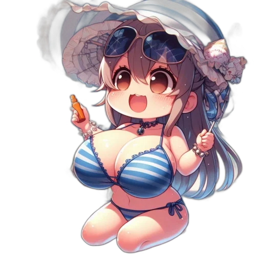 hat, umbrella, staff, weapon, anime, pixel art, watercolor, concept art transparent PNG cut-out