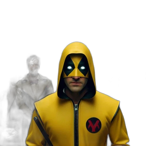 jacket, mask, face, concept art, comic book art, 3d render, pixel art, nighttime transparent PNG cut-out