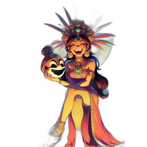 mask, staff, jewelry, fantasy art, concept art, pixel art, 3d render, golden transparent PNG cut-out