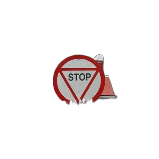 staff, umbrella, hat, car, 3d render, stop, sign, red transparent PNG cut-out
