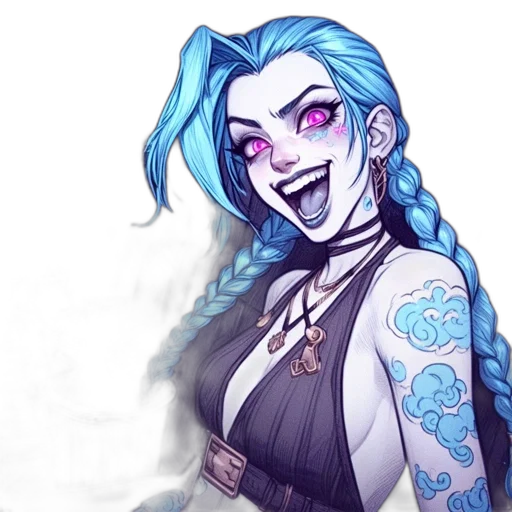 staff, concept art, fantasy art, comic book art, cartoon, blue, woman, vivid transparent PNG cut-out