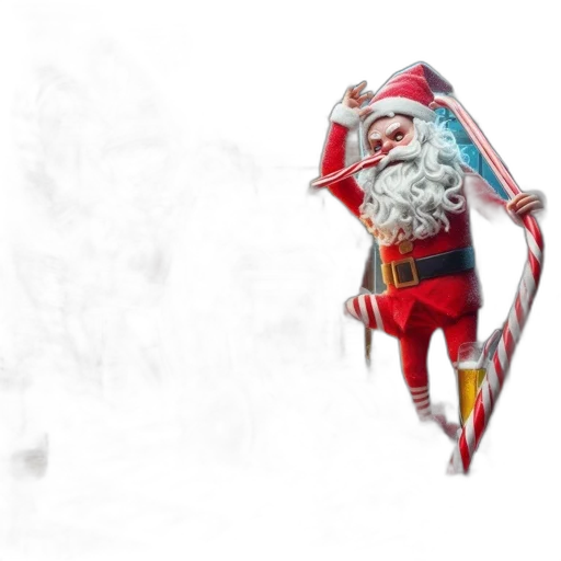 3d render, concept art, photorealistic, santa, claus, two, elves, engage transparent PNG cut-out