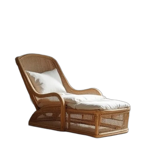 furniture, 3d render, rattan, chaise transparent PNG cut-out