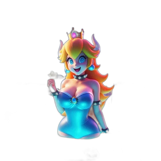 crown, dress, staff, jewelry, 3d render, concept art, fantasy art, pixel art transparent PNG cut-out