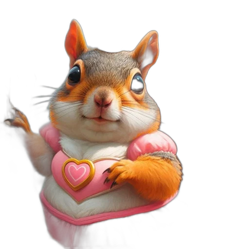 animal, food, 3d render, concept art, photorealistic, squirrel, princess, costume transparent PNG cut-out