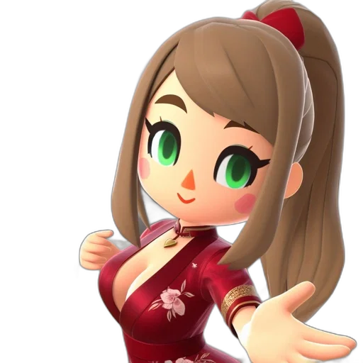 dress, staff, face, weapon, 3d render, anime, cartoon, concept art transparent PNG cut-out