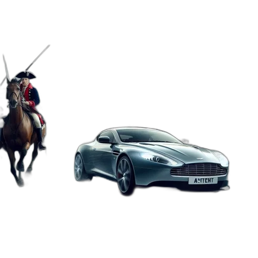 car, concept art, silver, aston, speeds, ahead, behind, men transparent PNG cut-out