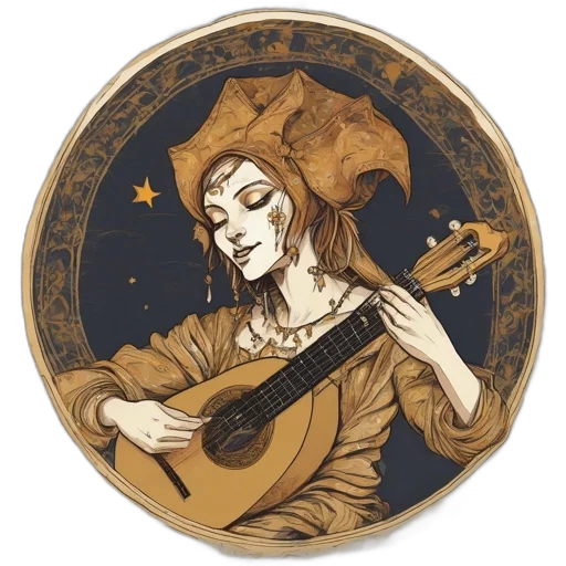 jewelry, staff, crown, fantasy art, concept art, cartoon, watercolor, woman transparent PNG cut-out
