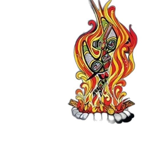 staff, mask, concept art, fantasy art, cartoon, 3d render, fire, cover transparent PNG cut-out
