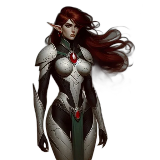 robot, concept art, fantasy art, comic book art, cyberpunk, red, green, woman transparent PNG cut-out
