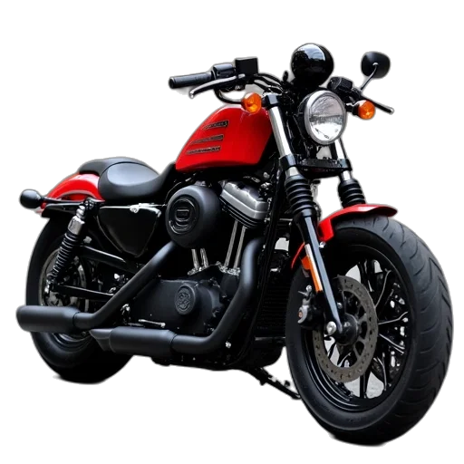 photorealistic, 3d render, red, 2009, harley, davidson, street, 750 transparent PNG cut-out
